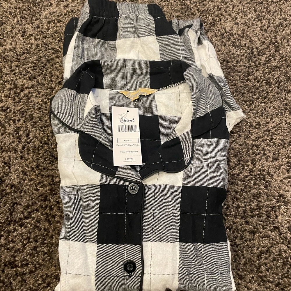 Black and white plaid pajama